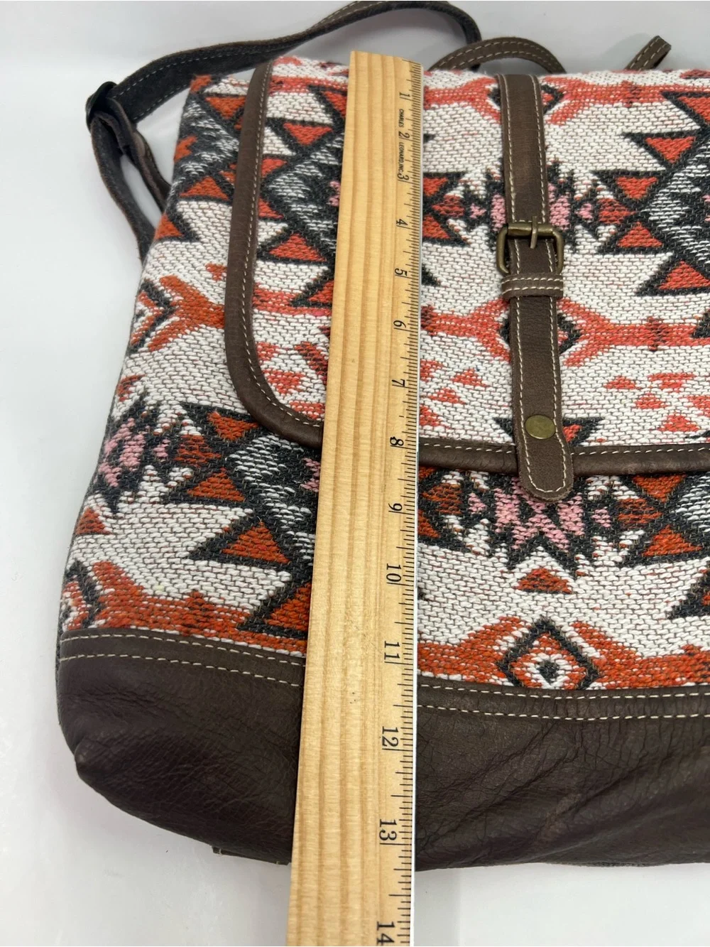 Myra Bag Southwestern Canvas Leather Backpack Boho Aztec Tribal Flap Book Bag